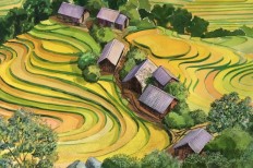 Sapa Harvest - Bridget March - 58x 37 - Watercolour and ink on paper -9,250,000
